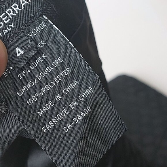 Black pencil skirt with back slit - Lined - brocade jacquard lurex fabric - Picture 5 of 6